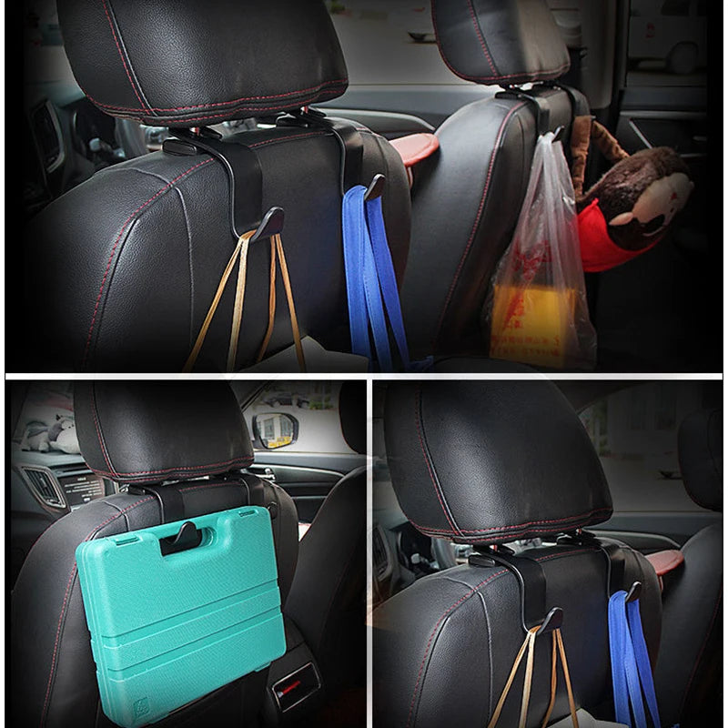 Car Headrest Bag Hooks — Seat Back Organizer Clips