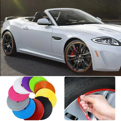 4M/8M Car Wheel Sticker Tire Protector Wheel Edge Protector Car Rim Protector Car Rim Styling Glossy Matte Auto Accessories